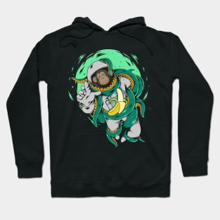 Space Monkey Astronaut Chasing Banana Hoodie